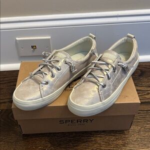Sperry Metallic Shimmer Ivory Casual Shoes